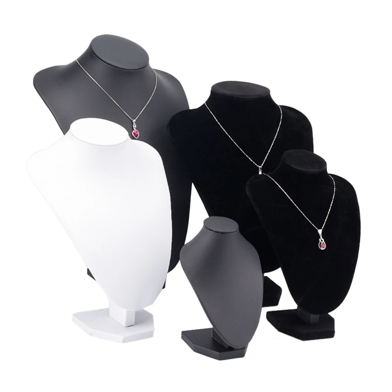 Black Mannequin Necklace Jewelry Pendant Display Stand Holder Show Decorate Soli 