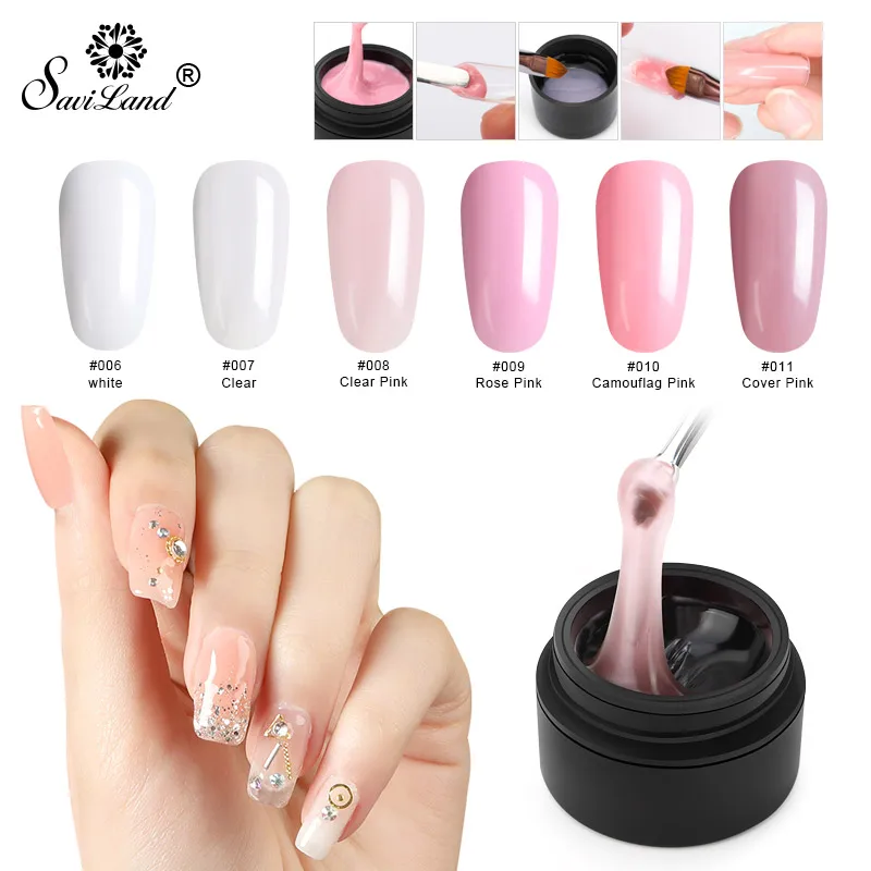 

Saviland Poly Gel Pink White Manicure Quick Extension Builder Fast Dry Nail Art Design Long Natural Hard Gel Jelly Gel Polish