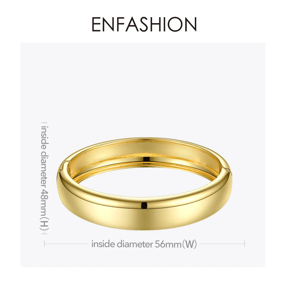 ENFASHION пустые широкие браслеты-манжеты для женщин, аксессуары золотого цвета, простые минималистичные браслеты, модные ювелирные изделия, B192029