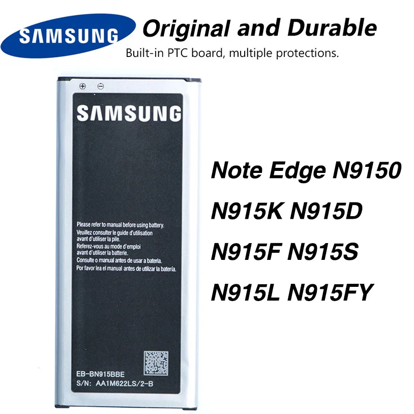 Оригинальный аккумулятор Samsung EB BN915BBE для GALAXY Note Edge N9150 N915K N915D N915F N915S N915L N915FY NFC 3000