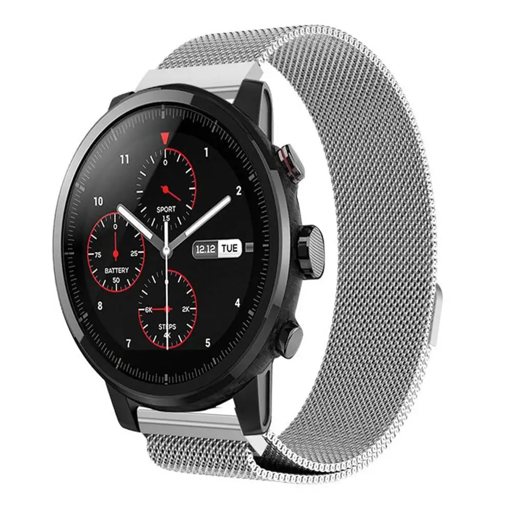 Ремешок для часов 22 мм Huami Amazfit Stratos 2/2S металлический ремешок для часов Миланский магнитный ремешок на присоске