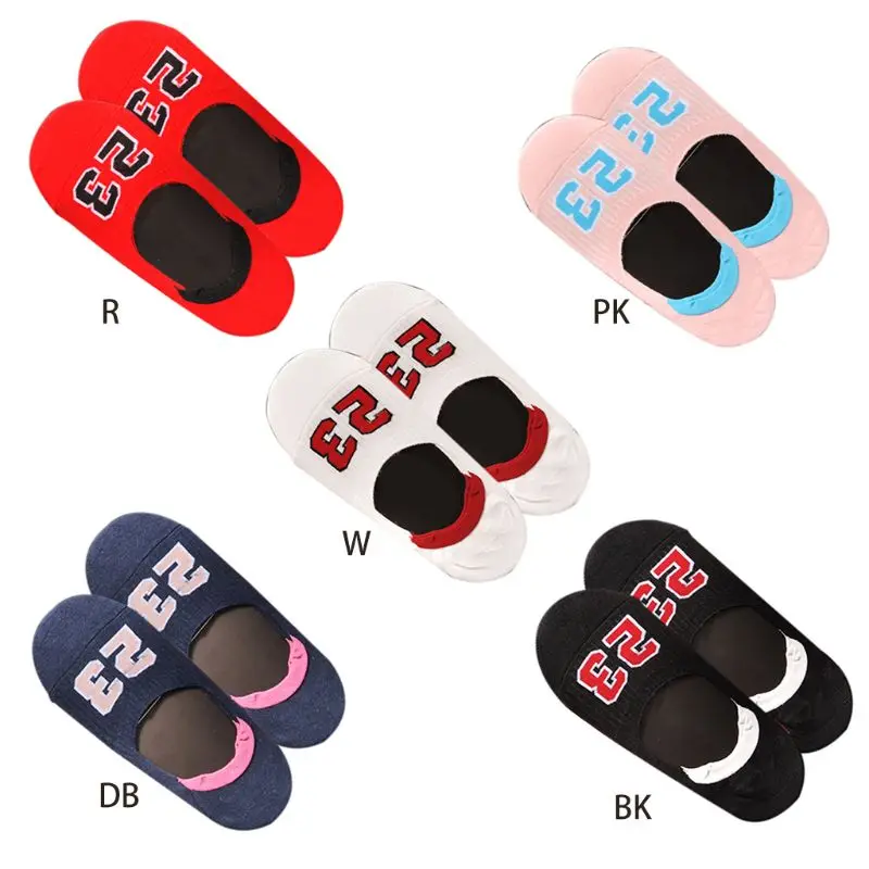 Женские Нескользящие силиконовые невидимые носки-башмачки, новинка, 23 цифры, принт Harajuku, спортивные, повседневные, тонкие хлопковые чулки