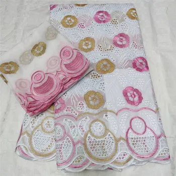 

7yards hot selling swiss lace fabric tissu african dry lace fabrics high quality cotton lace fabric for nigerian high quality