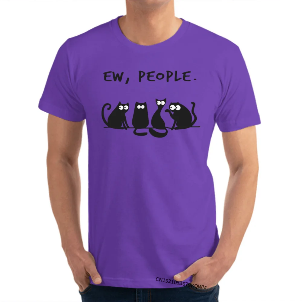 T Shirts Short Sleeve Leisure Retro Mens Summer Autumn Tops & Tees Leisure Tee Shirts O-Neck Cotton Free Shipping Ew people cat shirt 82 purple