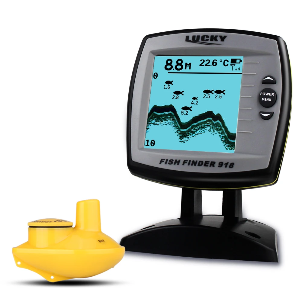 

LUCKY Fish Finder FF918-WS Wireless Sonar Depth 125KHz Sonar Frequency Fish Locator Boat Fishfinder Fish Detector