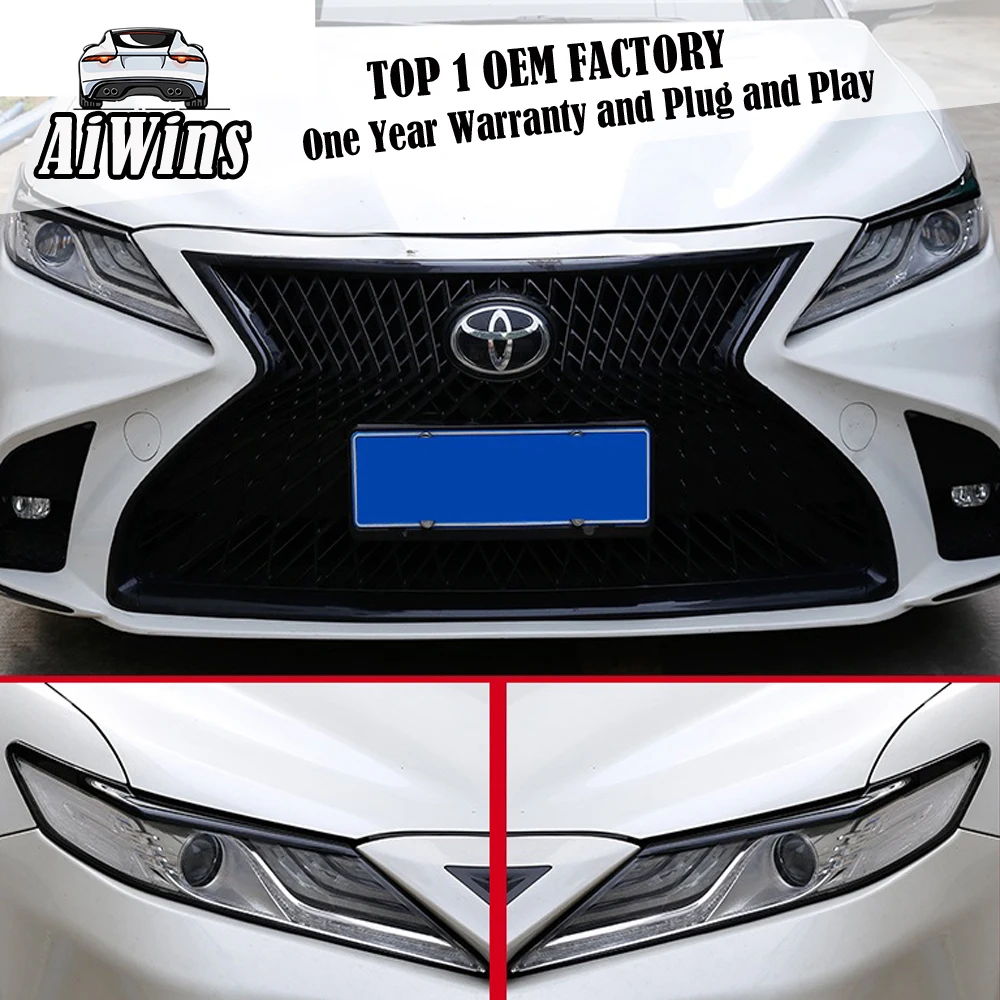 Aiwins автомобильный Стайлинг для Toyota Camry- ABS хромированные, для передних фар световая Коробка Чехол наклейки