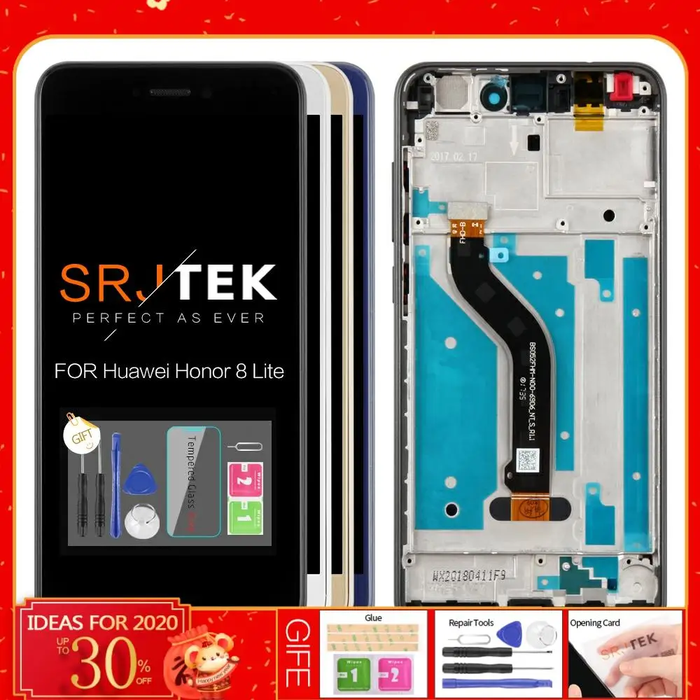 Koop Voor Huawei Honor 8 Lite Lcd Touch Screen Digitizer Vergadering Huawei Honor 8 Lite Lcd Met Frame Pra TL10 LX1 LX3 Screen
