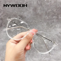 NYWOOH Transparent Computer Glasses Frames Women Men Anti Blue Light Eyeglasses Irregular Optical Frame Fake Eyeglass
