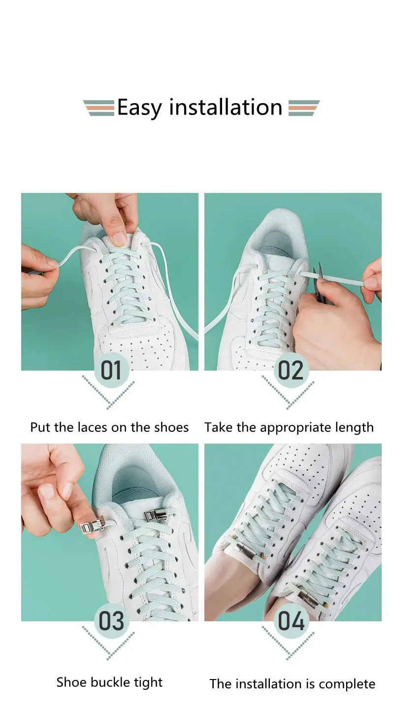 New Upgrade Magnetic Buckle Latex Rubber Band Elastic Laces Sneakers Laces Without Tying Kid and Adults Are Available Shelaces New Upgrade Magnetic Buckle Latex Rubber Band Elastic Laces Sneakers Laces Without Tying Kid and Adults Are Available Shelaces