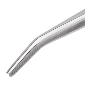 

Stainless Steel Tweezers Serrated Curved Dental Instruments Dental Tool N1HF