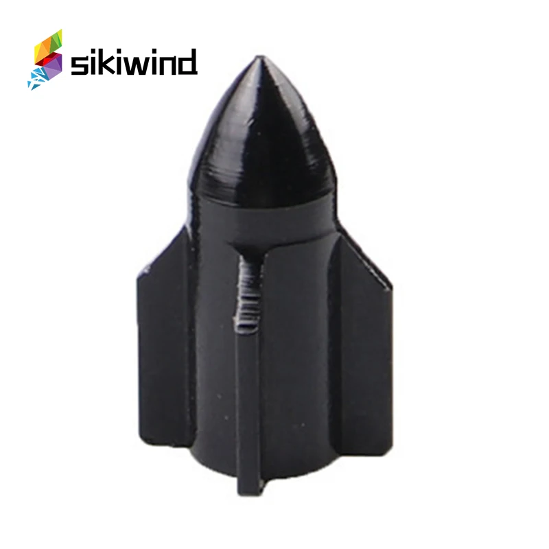 

Durable Aluminum Alloy Bike Schrader Valve Cap Mountain Bicycle Creative Rocket Shaped Inner Tube Tire Valve Dust-proof Cover