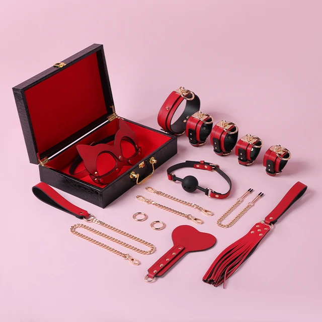 Bondage Set Genuine leather BDSM Kits Restraint Handcuffs Collar Gag Erotic  Sex Toys For Women Couples Adult SM Games - AliExpress