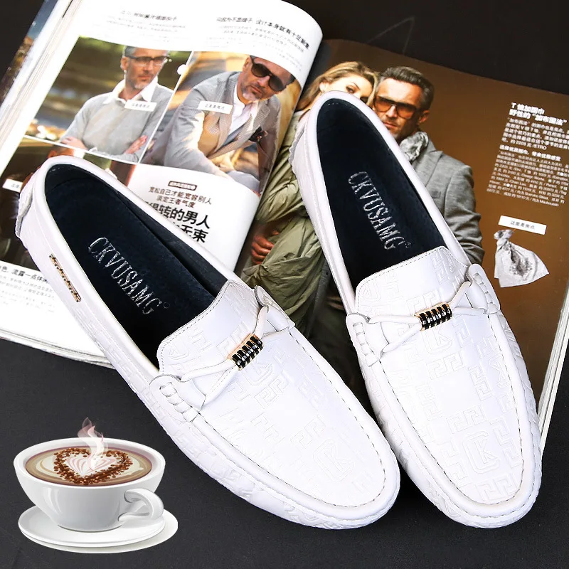 

2019 Summer New Style Genuine Leather Moccosins Men's Trend of Fashion Foot Covering Driving Shoes Men's England Versatile Casua