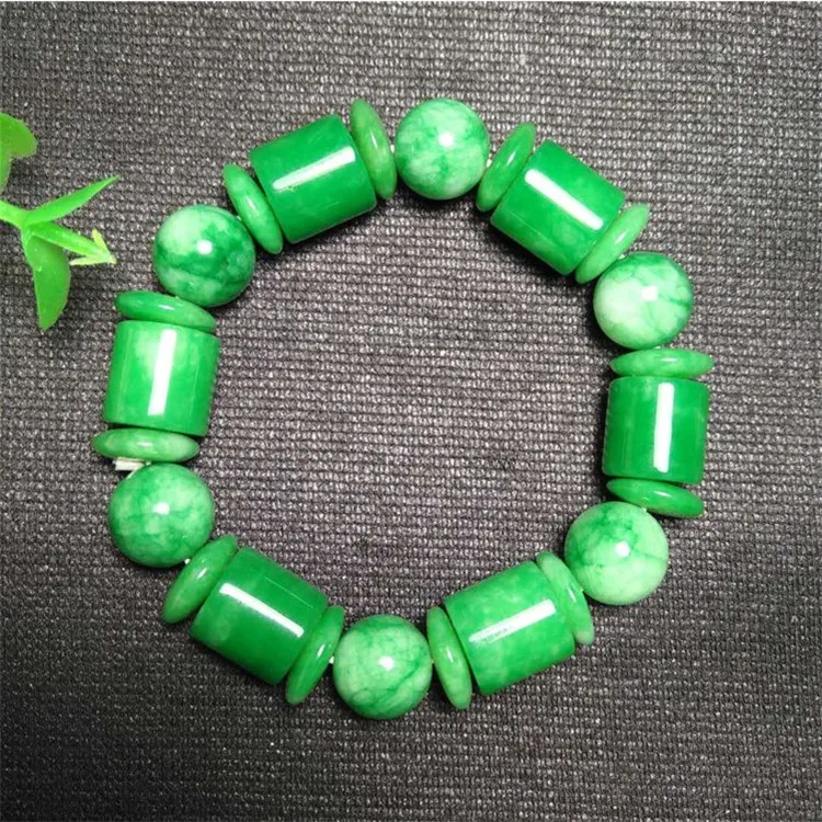 Природный нефрит aA грузовой браслет из бусин сухой Синий Железный Дракон