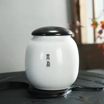 

Letter Pattern Tea Storage Box Kitchen Container Dry Fruit Sealed Jar Moisture-proof China Tea Storage Tank Tea Accessories