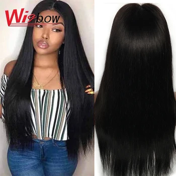 

Full 250g straight wig 4*4 lace closure long straight wig for women brazilian natural hair 250 density human hair wigs Wigbow