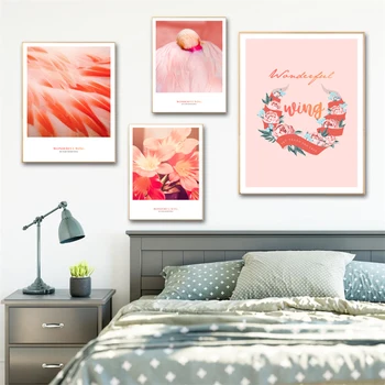 

Exquisite Pink flowers Nursery Wall Art Canvas Painting Poster And Prints Wall Pictures For Living Room Decor