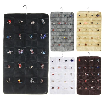 

40 Pockets Fashion Double Sided Hanging Jewelry Display Organizer Storage Bag Non-woven Foldable Storage Bag Double-sided