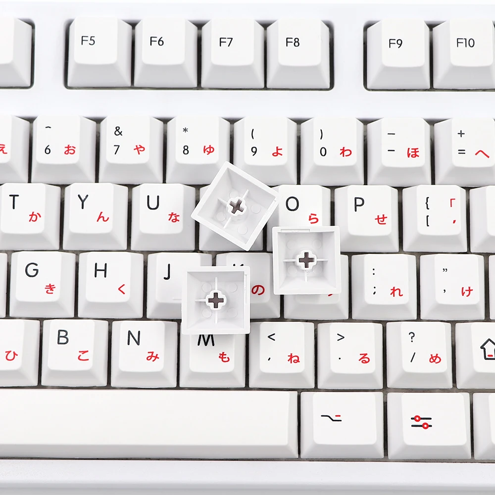 GMK-KEY Cherry Profile Dye Sub Japanese characters Keycap White Theme Minimalist Style Suitable For dz60/GK61 64 68 71 Keyboard