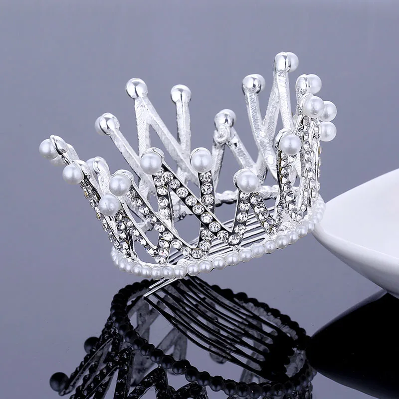 TDQUEEN, круглые свадебные диадемы и короны, покрытые серебром и золотом, свадебные аксессуары для волос для женщин - Окраска металла: model 5 silver