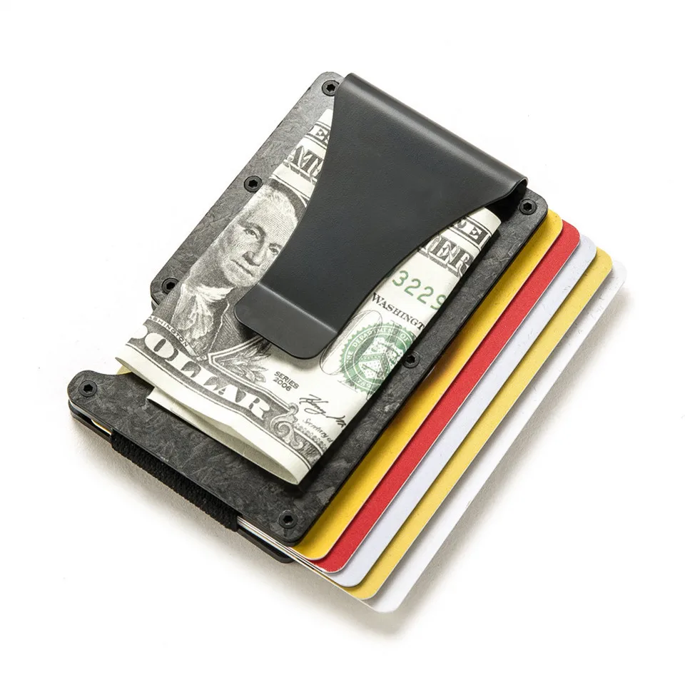 Aluminium Credit Card Holder Wallet New Minimalist Rfid Blocking Slim Anti Protect Metal Cardholder Clip for Men Dropshipping