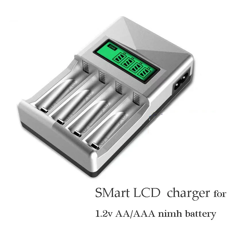 LCD Display Smart battery charger for AA AAA Rechargeable Batteries Ni-CD Ni-MH+4pcs AA Batteries+4pcs AAA Batteries dropshiping