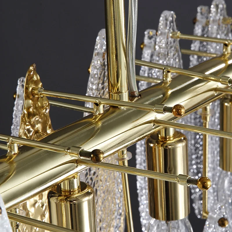 Modern Gold Crystal Leaf Design Rectangle Lighting Fixtures 4 Modern Gold Crystal Leaf Design Rectangle Lighting Fixtures 4