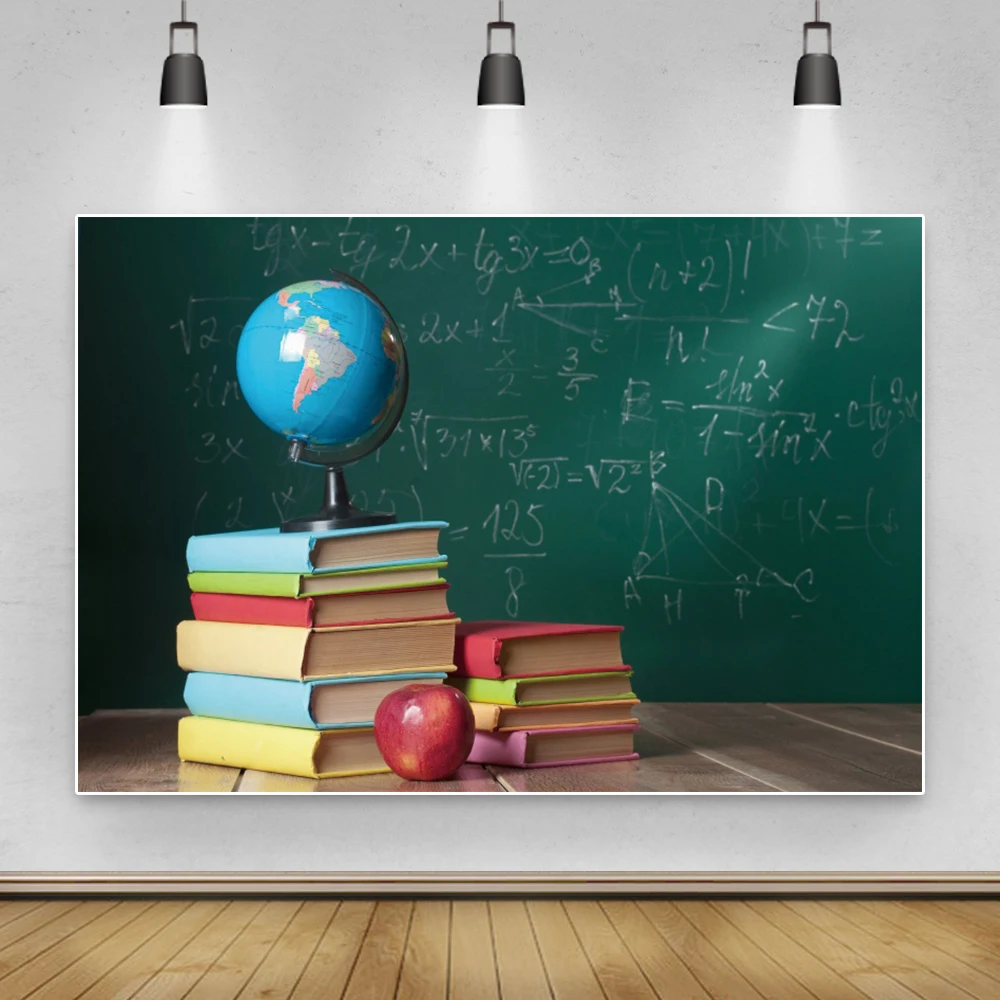 Laeacco книги Глобус Apple Black Board Back To School вечерние фон для фотосъемки фотосессия
