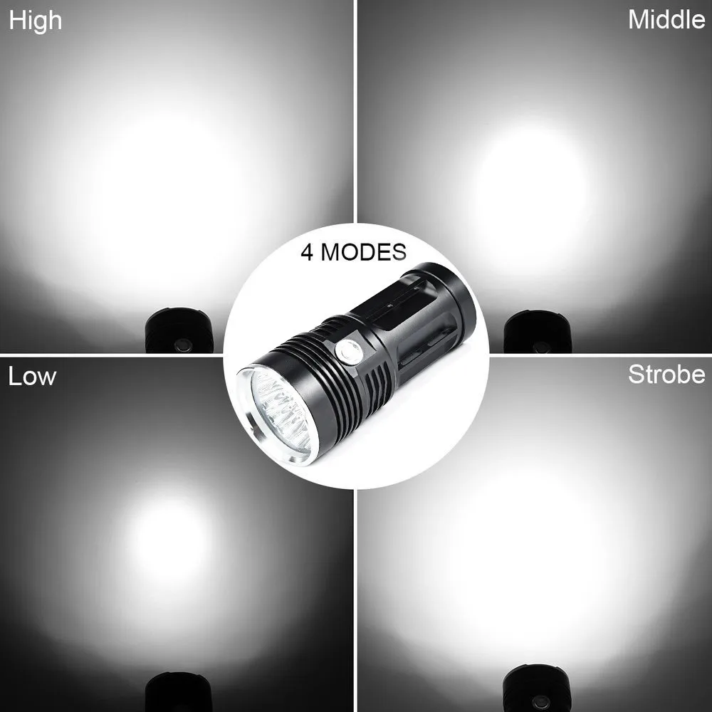 Bicycle front light Powerful LED Flashlight 3XHP70 Torch Waterproof Lamp Ultra Bright for Fishing Camping Cycling #1c15 (10)