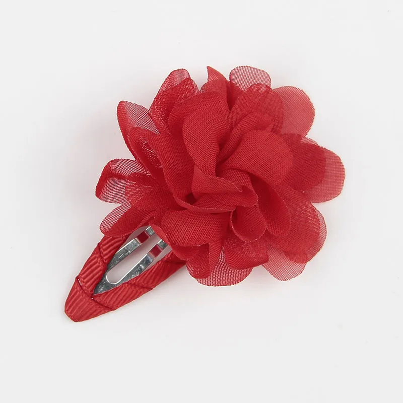 Cute 22 Colors Fashion Baby Girls Mini Chiffon Flowers Hair Clips Sweet Children Hairpins for Kids Hair Accessories