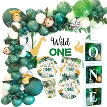 Новинка! И надписью «Wild One» День рождения воздушные шары джунгли для вечеринки в стиле сафари лесное Украшение Дети первого 1st на день рождения сафари джунгли принадлежности для вечеринки Новинка! И надписью «Wild One» День рождения воздушные шары джунгли для вечеринки в стиле сафари лесное Украшение Дети первого 1st на день рождения сафари джунгли принадлежности для вечеринки