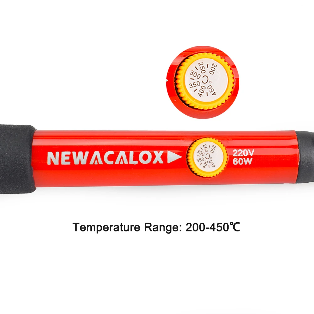 NEWACALOX 60 Вт ЕС/США Электрический цифровой дисплей паяльник Комплект Регулируемая температура ремонт сварочный инструмент Цифровой мультиметр
