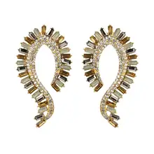 Горячая Распродажа разноцветный акриловый горный хрусталь геометрический большой серьги гвоздики для женщин модные ювелирные изделия богемная коллекция серьги