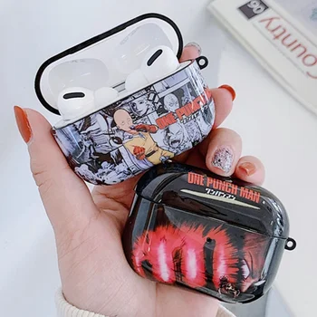 

Anime One Punch Man Cartoon Anti-fall case for Airpods pro Case Bluetooth Headset TPU Soft Protection Box Fashion Cover