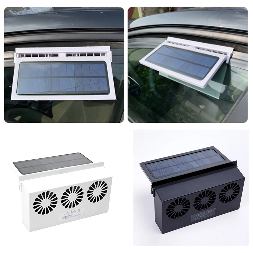 atualização usb de carregamento movido energia solar ventilador refrigerador do carro traseira do radiador exaustão ventilador ventilação do ventilador de ar automático radiador