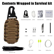 SOS Открытый путешествия выживания многофункциональный инструмент аптечка аварийный парашют шнур ткачество набор Поставки