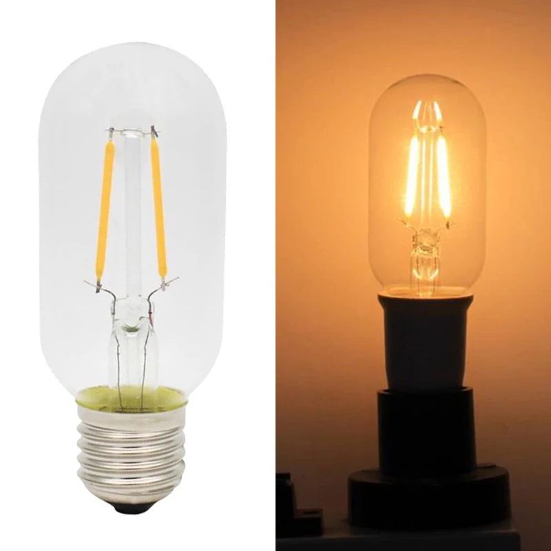 

TOP 6xE27 Bulb Edison Vintage 2W Filamen LED T45 Bulb Retro Warm White 2300K Lamp Edison AC220V