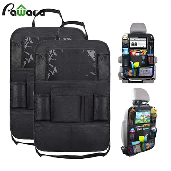 

Car Backseat Organizer with Touch Screen Tablet Holder + 9 Storage Pockets Kick Mats Car Seat Back Protectors for Kids Toddlers