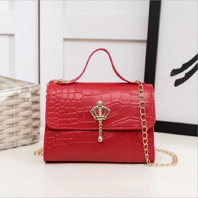 

AA Women Lightweight Solid Color Crossbody Bag Ladies PU Leather Shoulder Bag with Classic Crocodile Pattern Faux Portable