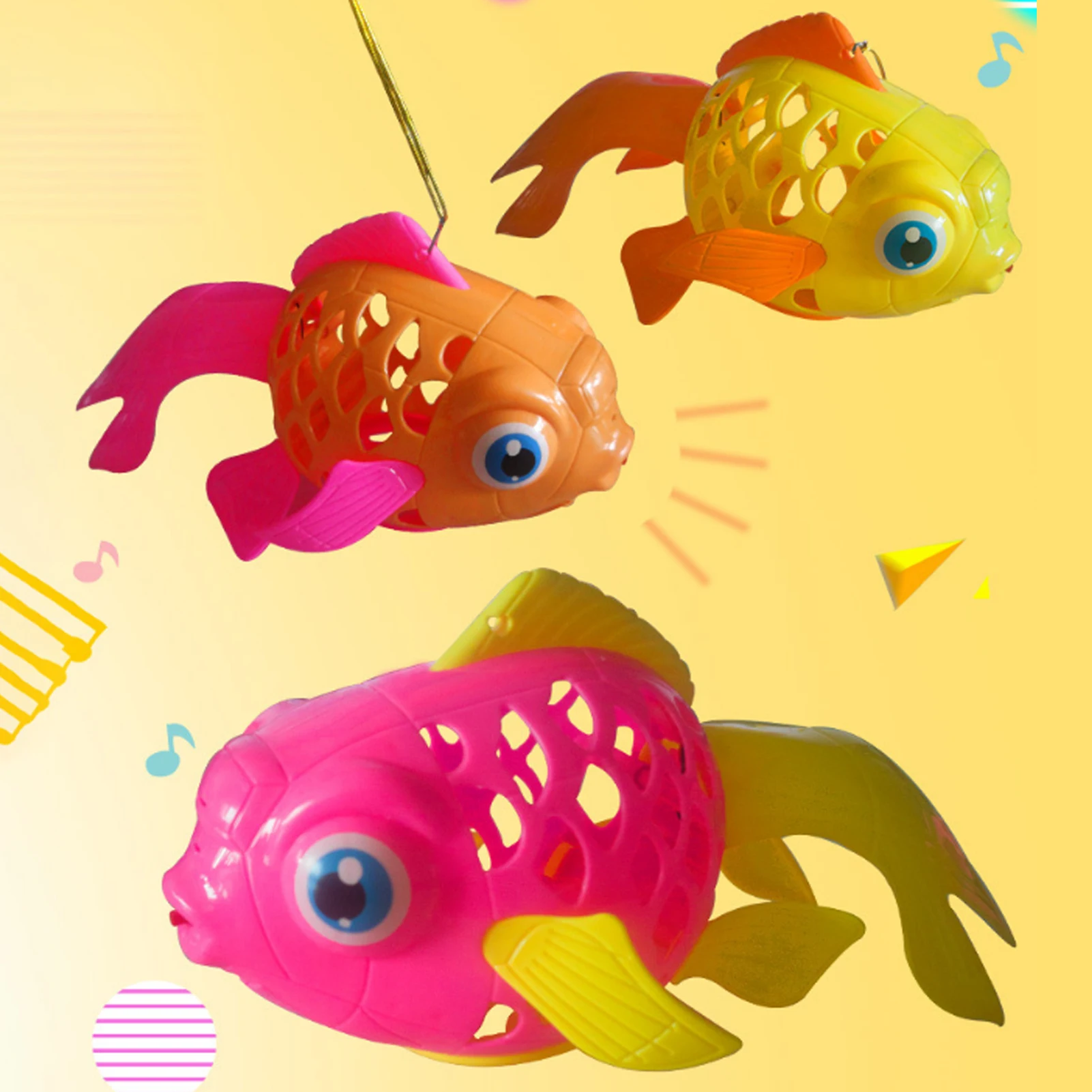Linterna portátil de dibujos animados de peces dorados con música ligera,  decoración para Festival DE medio Otoño, juguetes educativos para niños,  regalos| | - AliExpress