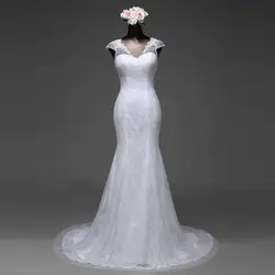 2019 Новое сексуальное кружевное платье с цветами, короткие рукава Русалка, свадебное платье vestido de noiva, бальное платье, платье невесты