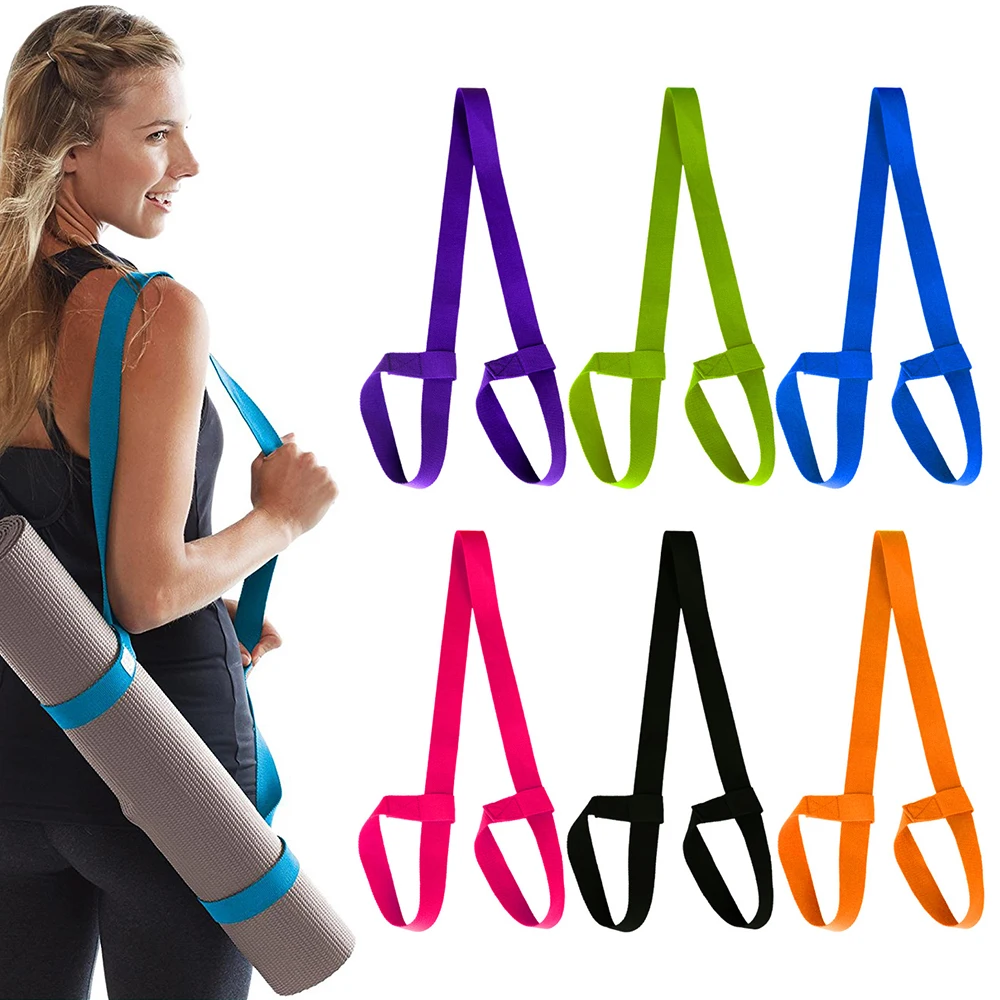 Yoga Belt Mat Strap Strap Belt Adjustable Sports Sling Shoulder Carry Strap Belt Exercise Stretch Fitness Elastic Yoga Belt