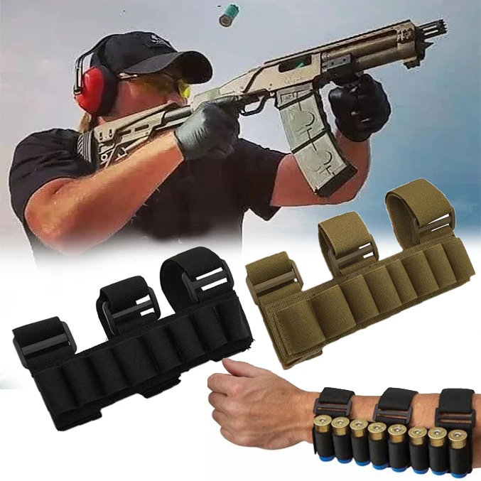 Bullet Pouch Adjustable Entertained Khaki Black Nylon Outdoor Shooting Hunting Hunting Bullet Shell Bullet Holder