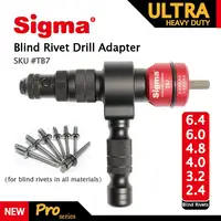 Sigma #TB7 ULTRA HEAVY DUTY Blind Pop Rivet Drill Adapter Cordless or Electric power drill adaptor alternative air rivet gun 1