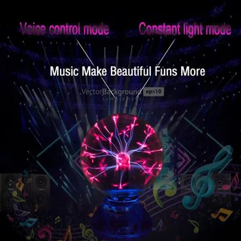 

Hot Lighting Ball Light Party Magic USB Electrostatic Portable Led Music Sound Control Plasma Atmosphere Car Accessary Decoratio
