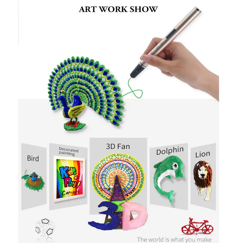 Wireless Charging Myriwell 3D Pen RP-200B, LED Screen 3D Printing Pen  Creative Toy Gift For Kids Design Drawing - 3DP Block