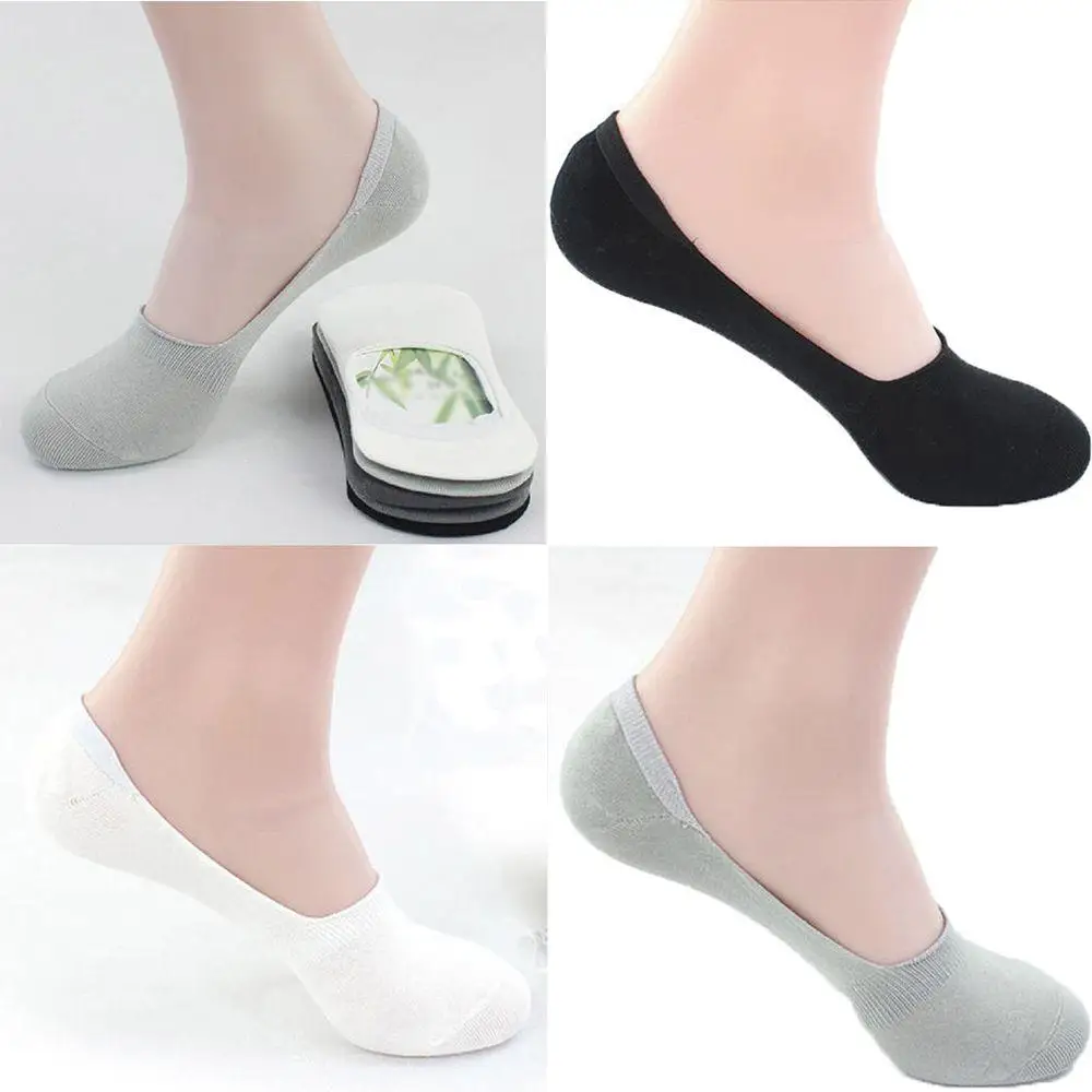 

1 Pair Women Men Soft Invisible Socks Low Cut Casual Cotton Loafer Boat Non-Slip Invisible No Show Socks Spring Drop Ship