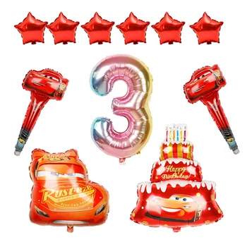 

Disney Cartoon Mickey Minnie Car Cake Foill Balloons Inflatable Aluminum 34inch Blue Pink Three Layer Cake Ballon Kids Toys