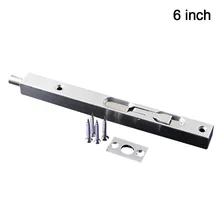 Stainless Steel With Screws Brushed Slide Lock Lever Action Home Concealed Door Bolt Security Anti Theft Flush Latch Gate Guard