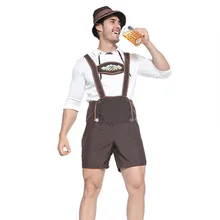 Мужской аутентичный Костюм Октоберфест, немецкий нагрудник, праздничный мужской костюм, Забавный косплей, карнавальный, вечерние, на пуговицах, однотонная одежда